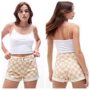 PACSUN Checkerboard Mom shorts